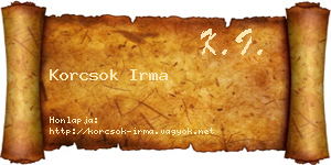 Korcsok Irma névjegykártya