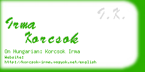 irma korcsok business card